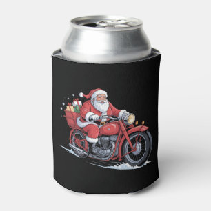 Weihnachtsmann Motorrad Biker Weihnachten Xmas Dosenkühler