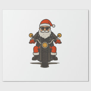 Weihnachtsmann Motorrad Weihnachten Vintage Lustig Geschenkpapier
