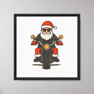 Weihnachtsmann Motorrad Weihnachten Vintage Lustig Leinwanddruck