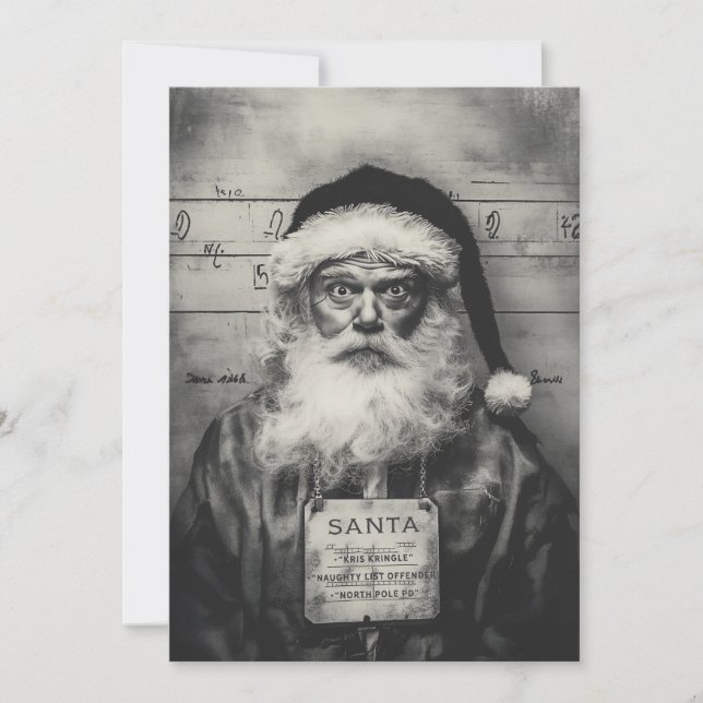 Weihnachtsmann Mugshot: Ungezogene Liste falsch Einladung (Vorderseite)