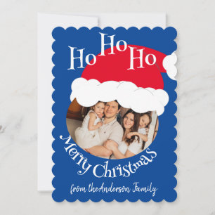 Weihnachtsmann-Mütze Foto Ho Ho Ho Frohe Weihnacht Feiertagskarte