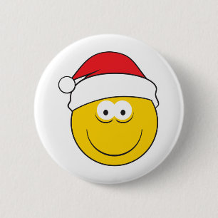 Weihnachtsmann-Mütze Gesicht Button