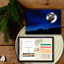 Weihnachtsmann Nacht Himmel Weihnachtsticket Gesch