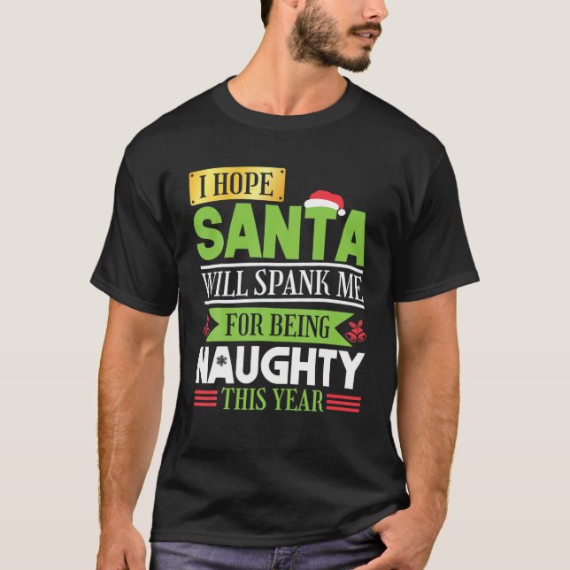 Weihnachtsmann-Naughty-Spank T-Shirt (Vorderseite)