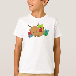 Weihnachtsmann, Niedlicher Rentier, Geschenke, Ges T-Shirt
