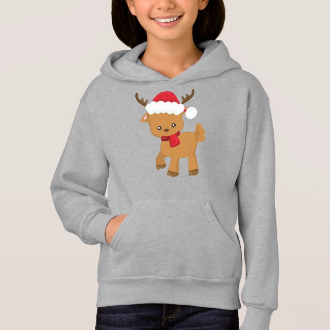 Weihnachtsmann, Niedlicher Rentier, Weihnachtsmann Hoodie (Vorderseite)