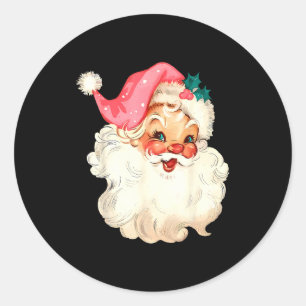 Weihnachtsmann Nk Weihnachtsgesicht Alt Xmas Vinta Runder Aufkleber