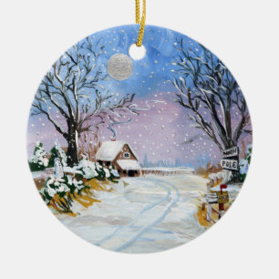 Weihnachtsmann Nordpol Keramik Ornament