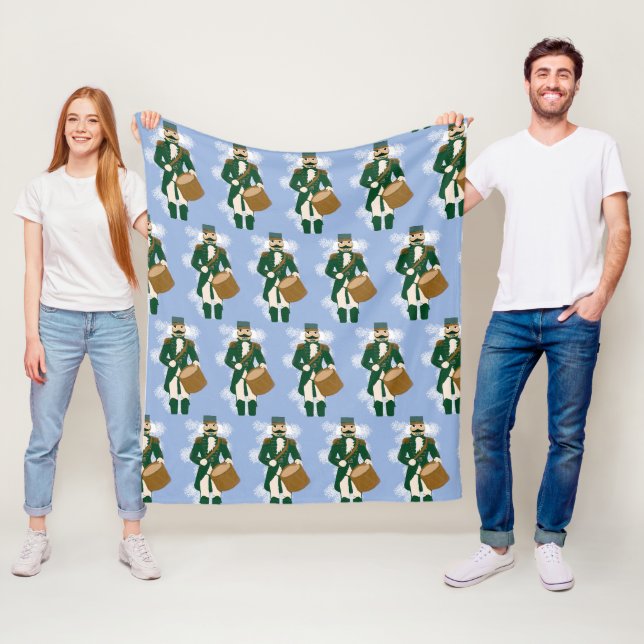 Weihnachtsmann Nussknacker Blau Vereist Fleecedecke (Beispiel)