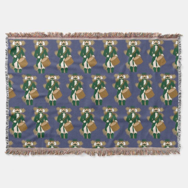 Weihnachtsmann Nussknacker Dunkelblau Decke (Vorderseite)
