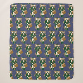 Weihnachtsmann Nussknacker Dunkelblau Sherpadecke