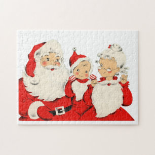 Weihnachtsmann-Oma Weihnachten vintage Baby Puzzle