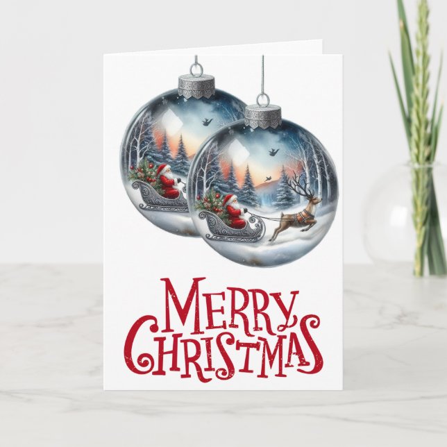 Weihnachtsmann Ornamente Karte (Vorderseite)
