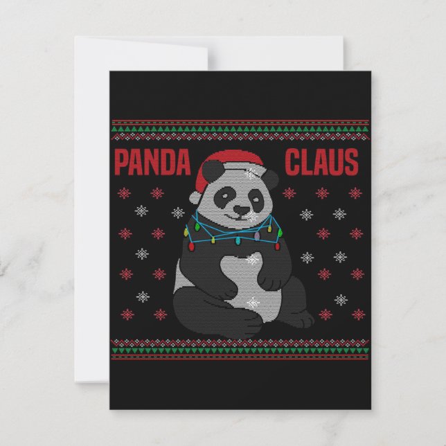 Weihnachtsmann Pand| Schönes Panda-Design Einladung (Vorderseite)