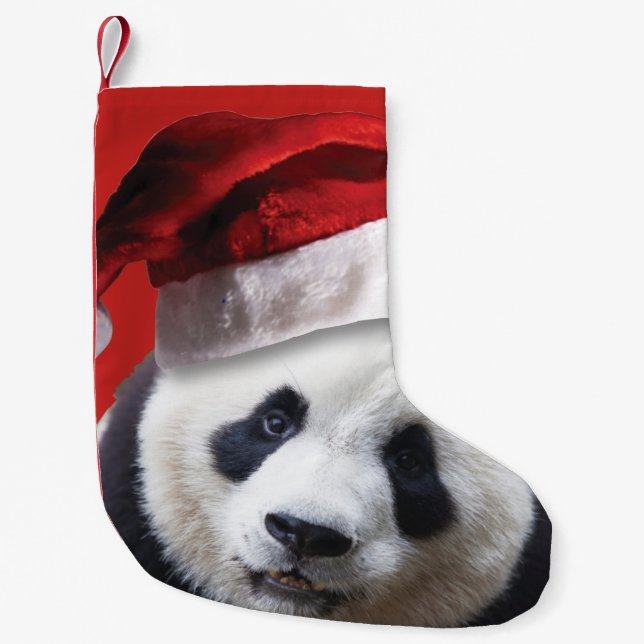Weihnachtsmann-Panda-Bär Kleiner Weihnachtsstrumpf (Vorderseite)