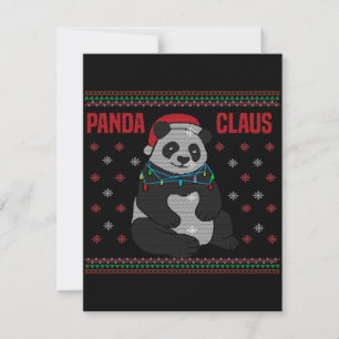 Weihnachtsmann Panda  Süßes Panda-Design Einladung