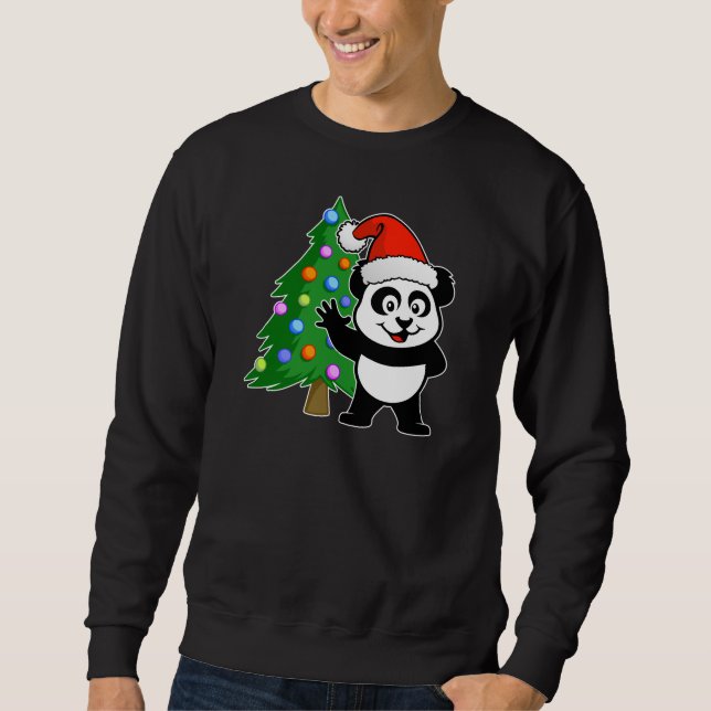 Weihnachtsmann-Panda Sweatshirt (Vorderseite)