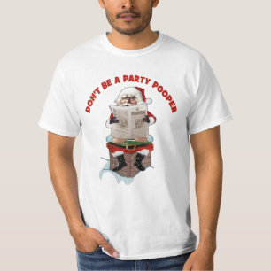 Weihnachtsmann"Party Pooper" lustiges T-Shirt