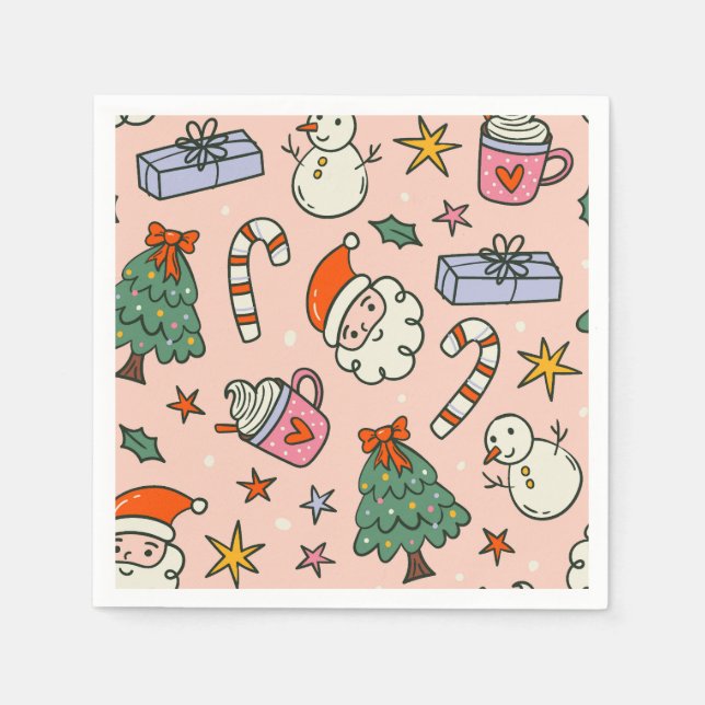 Weihnachtsmann-Party Serviette (Vorderseite)