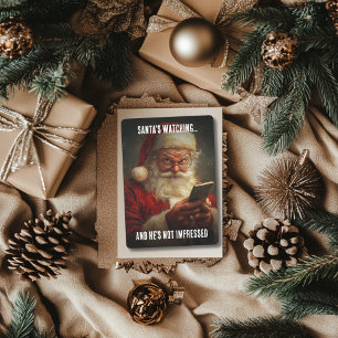 Weihnachtsmann passt auf Nicht beeindruckt Sarkas Feiertagskarte