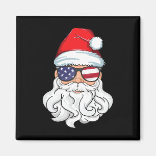 Weihnachtsmann Patriotisch Usa Sonnenbrille Kinder Magnet