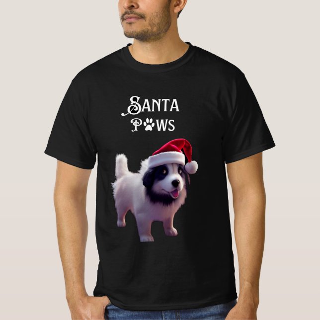 Weihnachtsmann-Paws-Hund T-Shirt (Vorderseite)