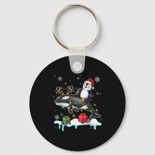 Weihnachtsmann Penguin Rentier Rentier Orca Lover Schlüsselanhänger