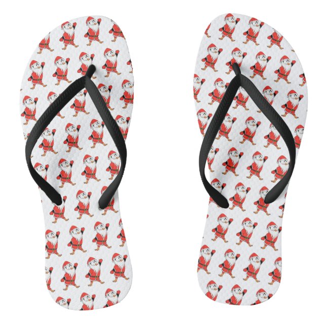 Weihnachtsmann Penguin Weihnachten bereit Flip Flops (Fußbett)