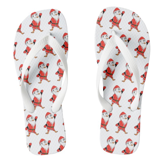 Weihnachtsmann Penguin Weihnachten bereit Flip Flops (Fußbett)