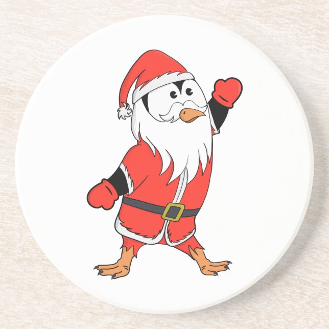 Weihnachtsmann Penguin Weihnachten bereit Getränkeuntersetzer (Vorne)