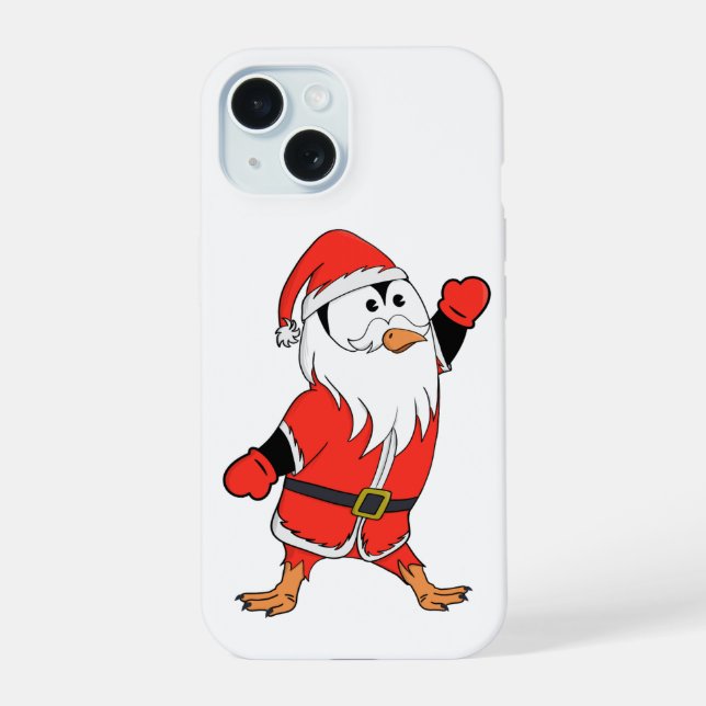 Weihnachtsmann Penguin Weihnachten bereit iPhone 15 Hülle (Rückseite)