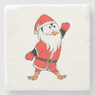 Weihnachtsmann Penguin Weihnachten bereit Steinuntersetzer
