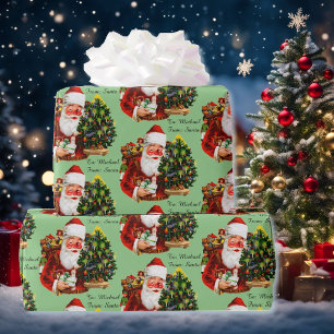 Weihnachtsmann Personalisieren Empfänger Name Weih Geschenkpapier