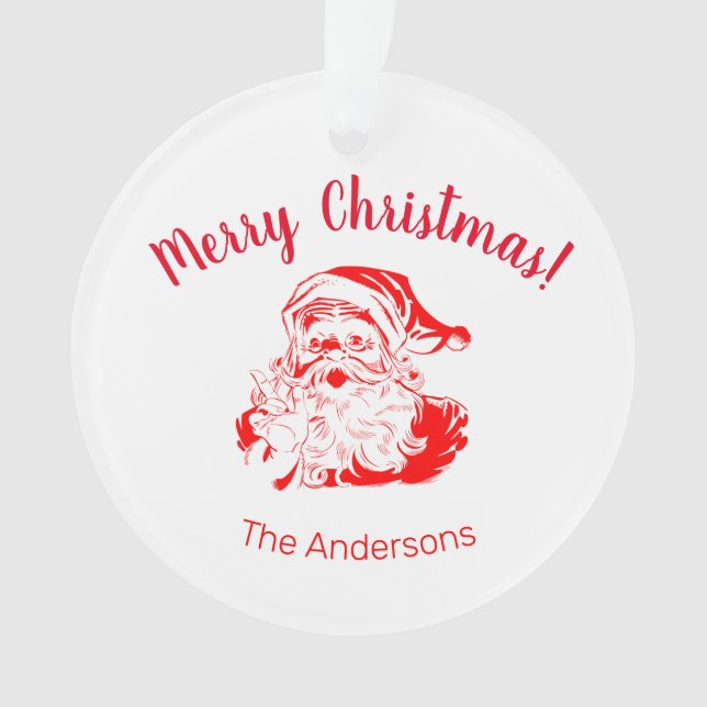 Weihnachtsmann Personalisierte Weihnachtsfeier Ornament (Vorderseite)