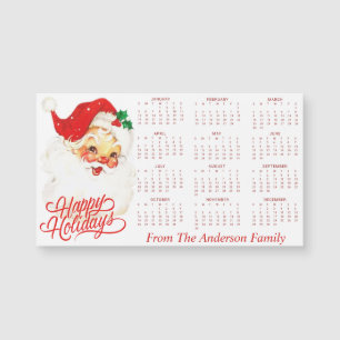 Weihnachtsmann-Personalisierter Kalender 2025 Vint Magnetkarte