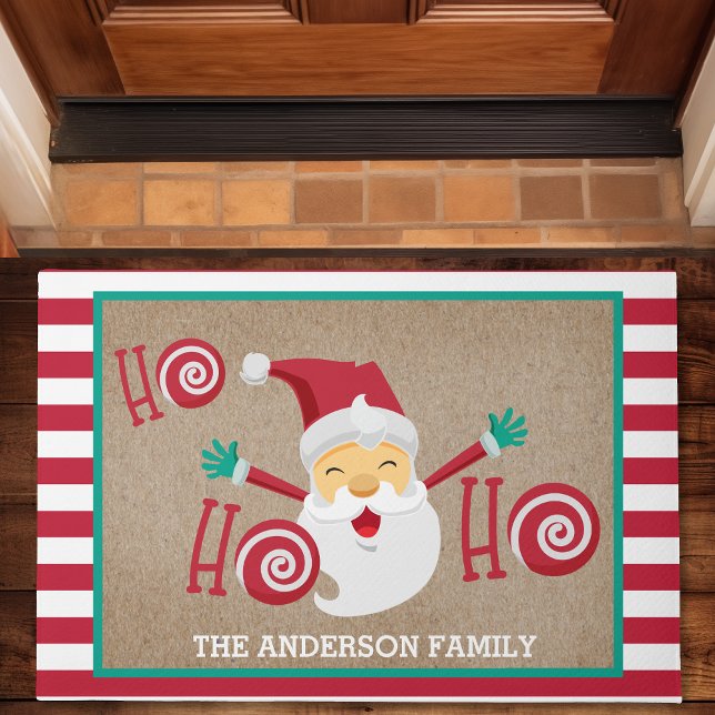 Weihnachtsmann Personalisiertes Monogramm Weihnach Fußmatte (Von Creator hochgeladen)