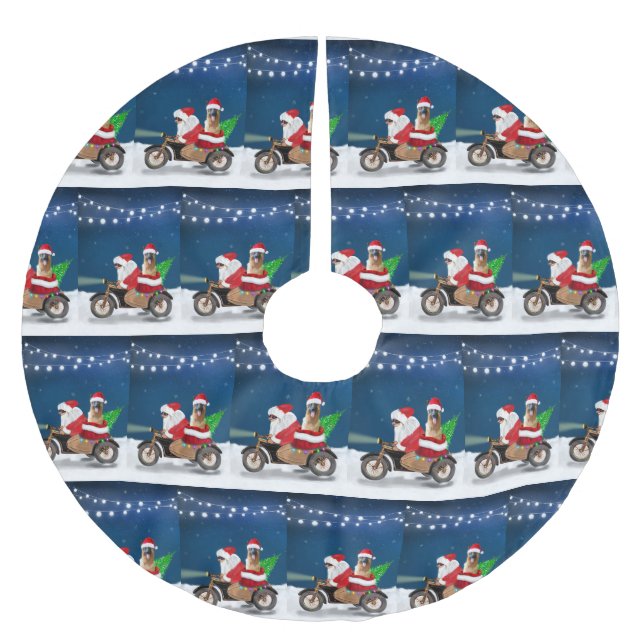 Weihnachtsmann Polyester Weihnachtsbaumdecke (Vorderseite)