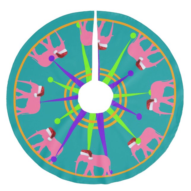 Weihnachtsmann Polyester Weihnachtsbaumdecke (Vorderseite)