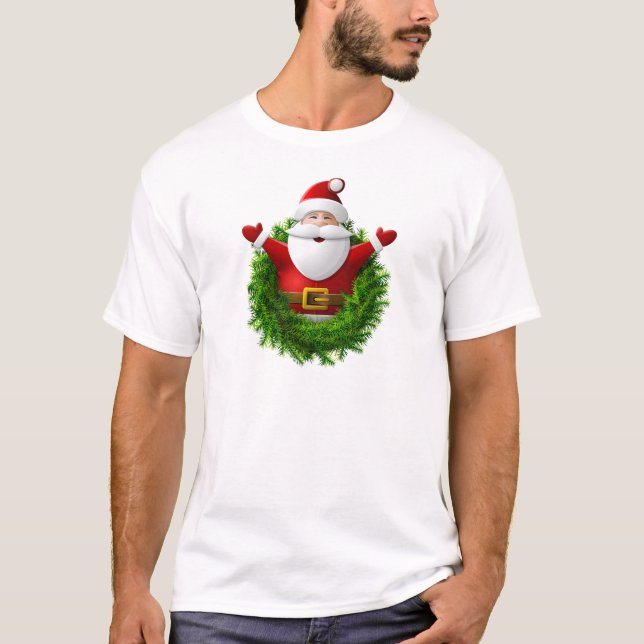 Weihnachtsmann-Pop aus einem WeihnachtsWreath T-Shirt (Vorderseite)