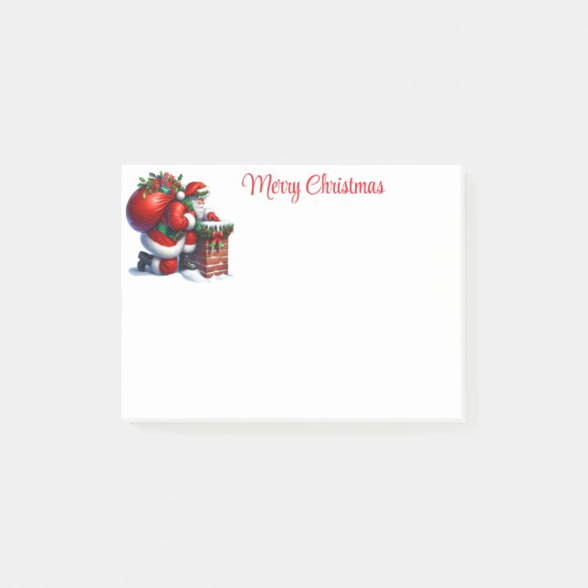 Weihnachtsmann Post-it Klebezettel (Vorderseite)