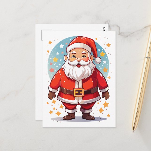 Weihnachtsmann Postkarte (Vorderseite/Rückseite Beispiel)