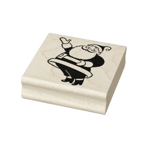 Weihnachtsmann präsentiert Gummi-Briefmarke Gummistempel