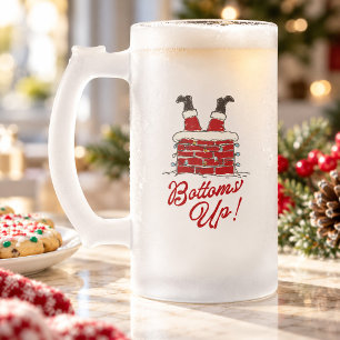 Weihnachtsmann „Prost“ Lustiges Weihnachtsfeier-Ge Mattglas Bierglas