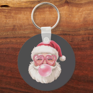 Weihnachtsmann pustet Bubble Weihnachten Lustiges Schlüsselanhänger