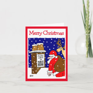 Weihnachtsmann-QR-Code-Design Lustige Weihnachtska Karte
