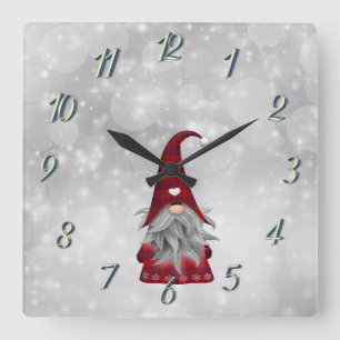 Weihnachtsmann Quadratische Wanduhr