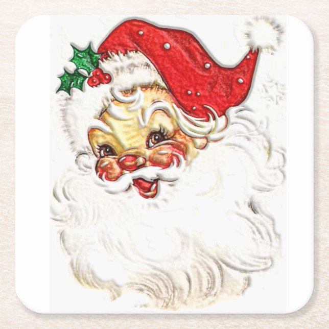 Weihnachtsmann Rechteckiger Pappuntersetzer (Vorderseite)