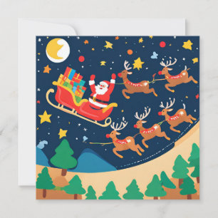 Weihnachtsmann Reindeer kommt in die Stadt