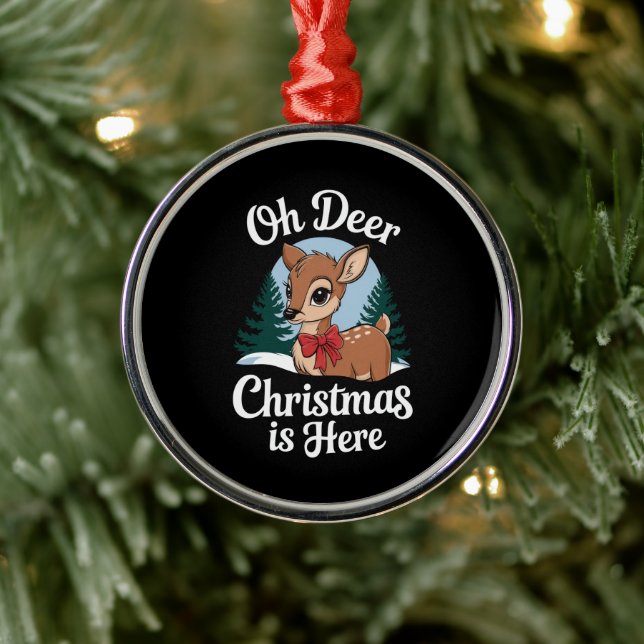 Weihnachtsmann Reindeer Oh Dei Weihnachten Hier Ornament Aus Metall (Baum)