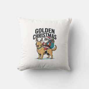 Weihnachtsmann-Reit-Retriever-Shirt Golden Kissen